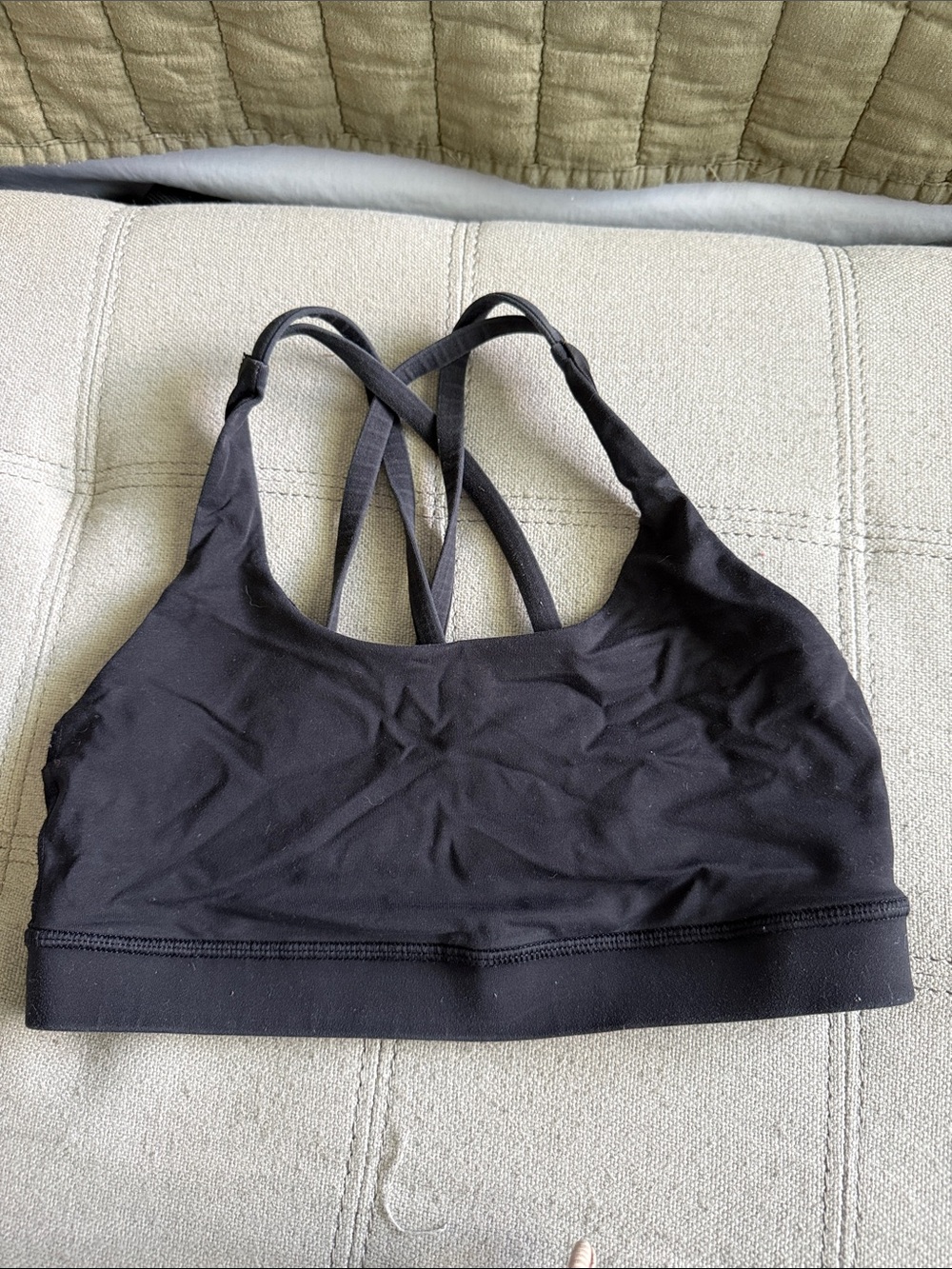 Black Strappy Sports Bra